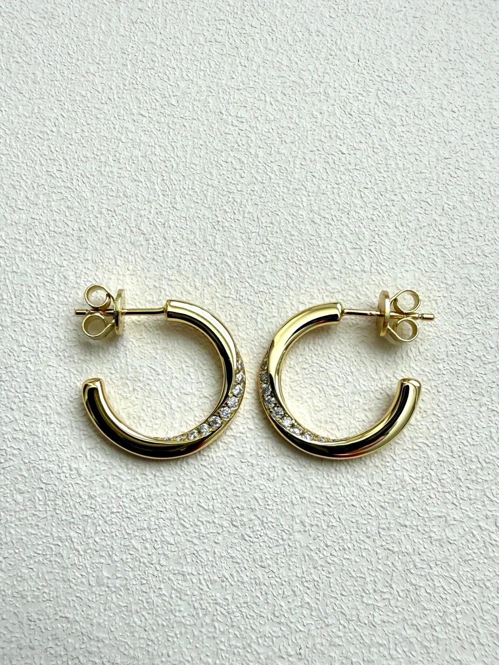S925 Moissanite G Shape Twist Earrings 14K Plate